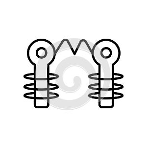 Tesla coil icon vector isolated on white background, Tesla coil sign , sign and symbols in thin linear outline style