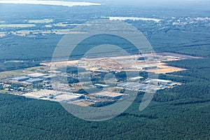 Tesla Gigafactory Berlin Brandenburg Giga Factory construction site aerial view photo
