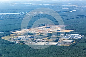 Tesla Gigafactory Berlin Brandenburg Giga Factory construction site aerial view photo