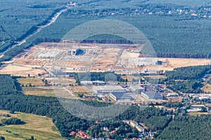 Tesla Gigafactory Berlin Brandenburg Giga Factory construction site aerial view photo