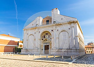 Tesoro della Cattedrale Tempio Malatestiano cathedral catholic church in old historical touristic city centre Rimini