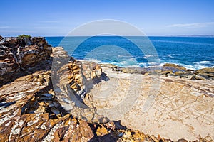 Tessellated pavement, honeycomb-like, Bouddi Beach, New South Wales, Australia