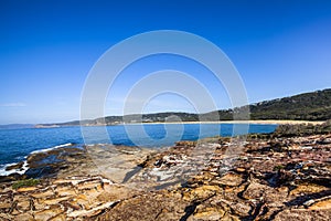 Tessellated pavement, honeycomb-like, Bouddi Beach, New South Wales, Australia