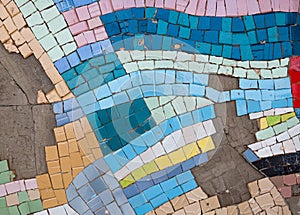 Tesserae. Small mosaic tiles. Close-up