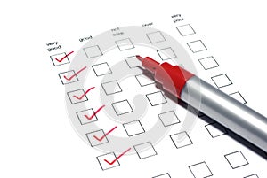 Test check list checklist survey blank fill tick business questionnaire mark choice form poll research exam vote medical box paper
