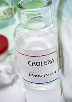 Test cholera in laboratory, conceptual image