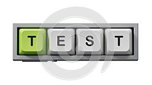 test.3D illustration of Computer keyboard keys.