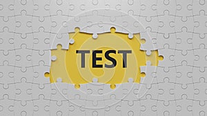 test.3D illustration of puzzle pieces.