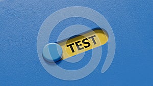 test.3D illustration of slide switch.close up of slide switch,