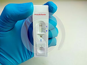 test device or cassette for Procalcitonin test. Rapid screening test, diagnosis of severe sepsis