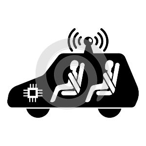 Test driverless car icon, simple style