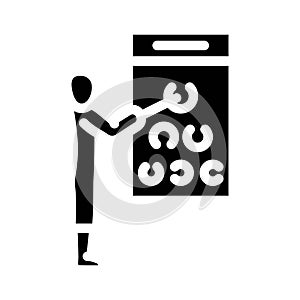 test optometry vision eye glyph icon vector illustration