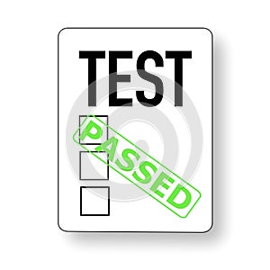 Test passed sign concept abstract picture. Business artwork vector graphics