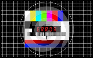 Test pattern with caption error,offline,disturbance,error sign,vector