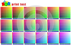 Test pattern for printers in RGB color model