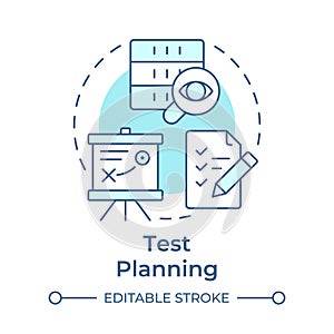 Test planning soft blue concept icon