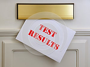 Test Results Letter - Red letters on A5 White envelope