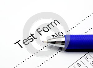 Test score sheet