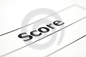 Test score sheet