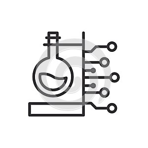 Test tube AI line icon