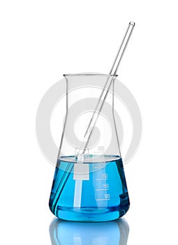 Test-tube with blue liquid