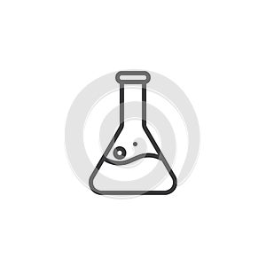 Test tube conical flask line icon