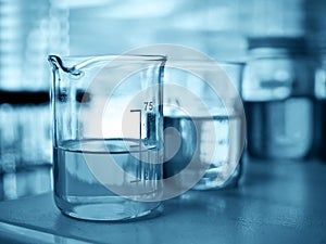 Test tube containing chemical liquid in laboratory.