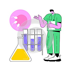 Test tube fertilization abstract concept vector illustration.