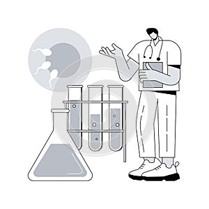 Test tube fertilization abstract concept vector illustration.