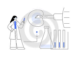 Test tube fertilization abstract concept vector illustration.