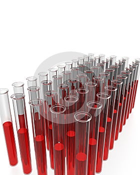 Test tube filled red liquid