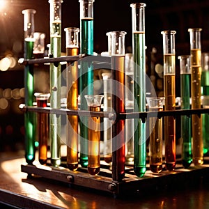 Test tube glassware equipment for liquid storage used in science laboratory and experiment