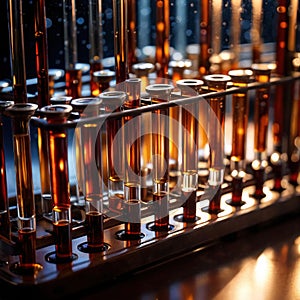 Test tube glassware equipment for liquid storage used in science laboratory and experiment