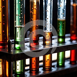 Test tube glassware equipment for liquid storage used in science laboratory and experiment