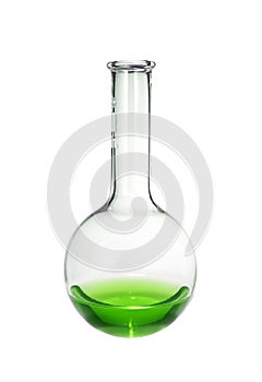 Test-tube with green liquid isolated on white