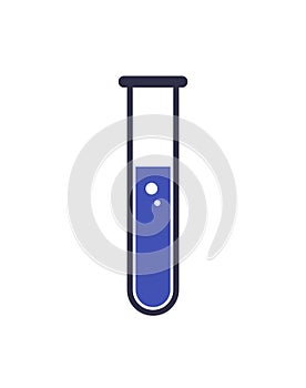 Test tube icon in flat design style. Laboratory glassware, vector illustration