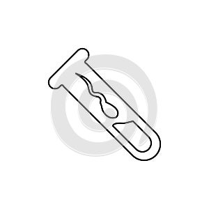Test tube icon with spermatozoa, vector illustration