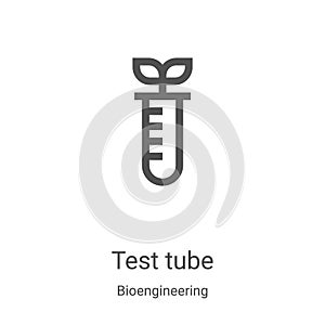 test tube icon vector from bioengineering collection. Thin line test tube outline icon vector illustration. Linear symbol for use