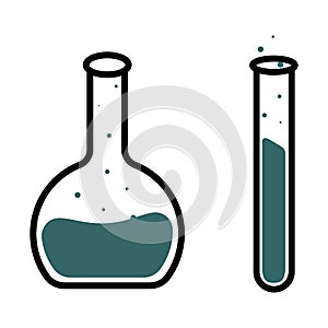 test tube isolated on white background. laboratory. vector illustration