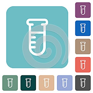 Test tube outline rounded square flat icons