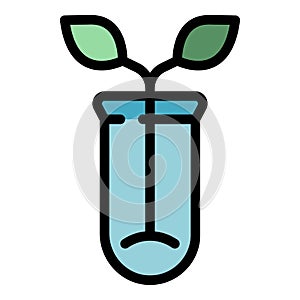 Test tube plant icon color outline vector