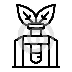 Test tube plant icon, outline style