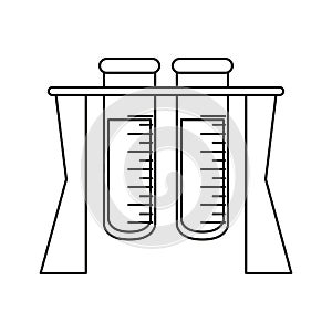 Test tube rack medicine laboratory thin line