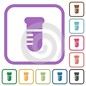 Test tube solid simple icons
