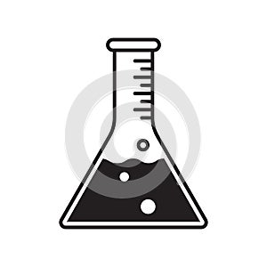 Test tube vector icon. Vector clinically tested, contain no chemical laboratory beaker vial tube label photo