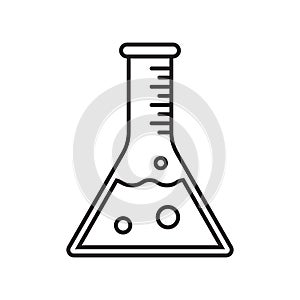 Test tube vector icon. Vector clinically tested product, laboratory beaker vial tube photo