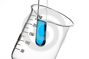 Test tubes blue liquid, Laboratory Glassware