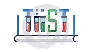 TEST Tubes & Book: Scientific Learning Vector Icon, vector design Generative AI