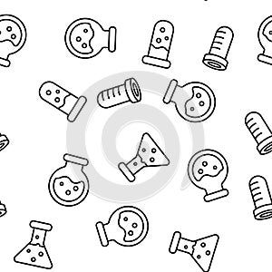 Test Tubes And Flasks Vector Seamless Pattern