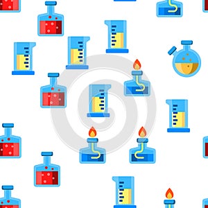 Test Tubes And Flasks Vector Seamless Pattern